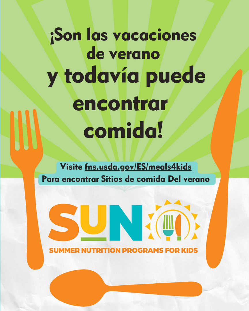 summer meals graphic in spanish